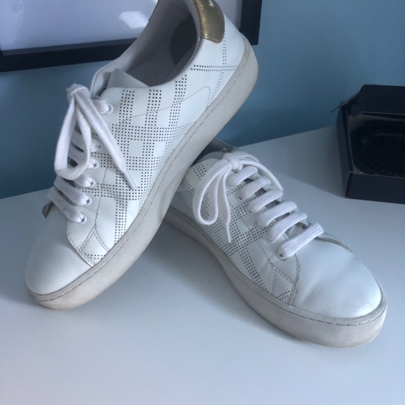 VINTAGE BURBERRY White Sneakers Size 38 Women’s - Picture 7 of 7